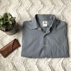 Striped Navy & Light Blue Button Up Mens sz 40